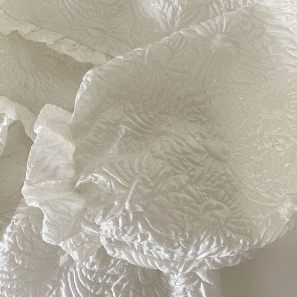 SHRIMPS Floral Jacquard Babydoll Silk Blend Mini Dress in White Size UK 12/ US 8 - Picture 12 of 15